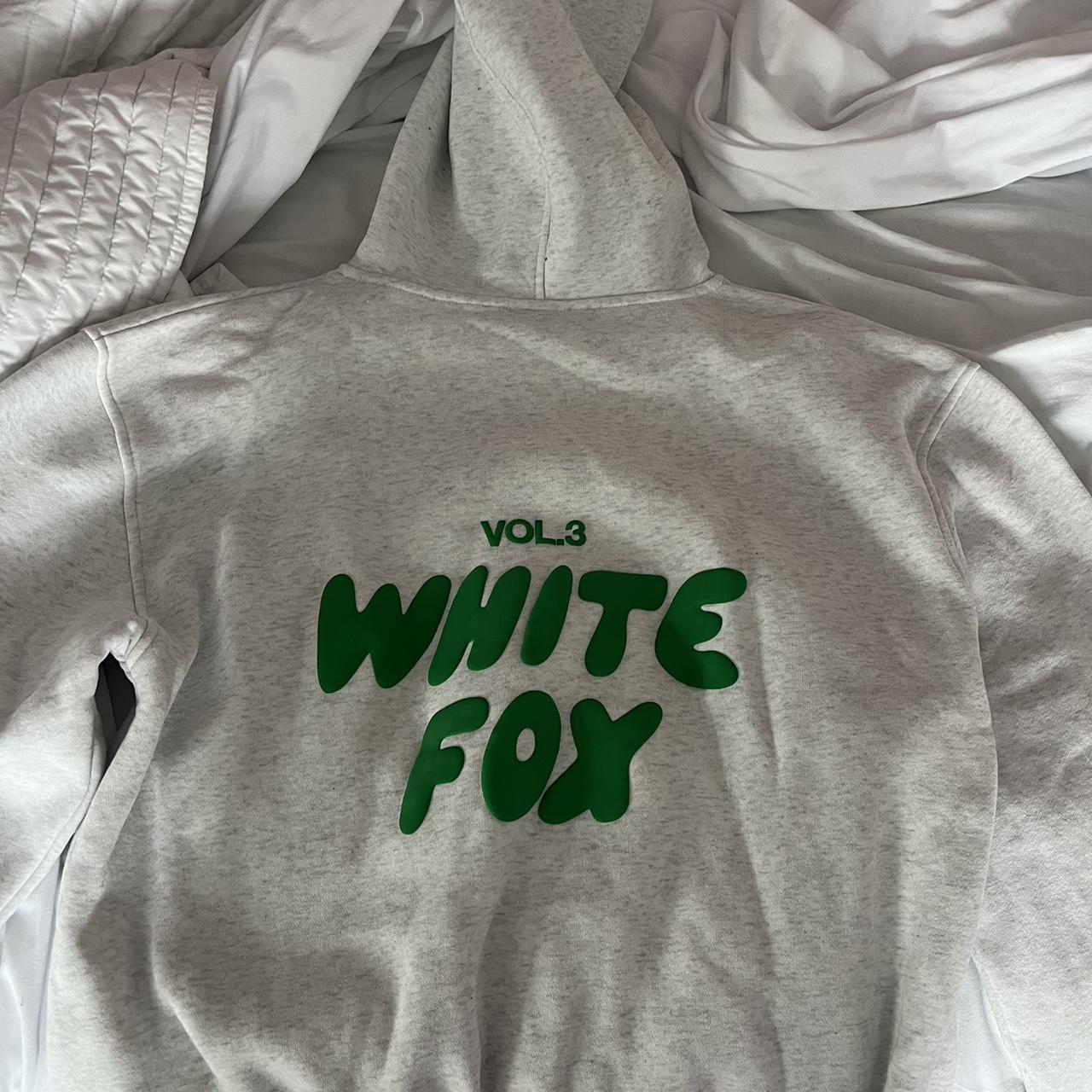 grey and green white fox hoodie - size xs/s - worn... - Depop