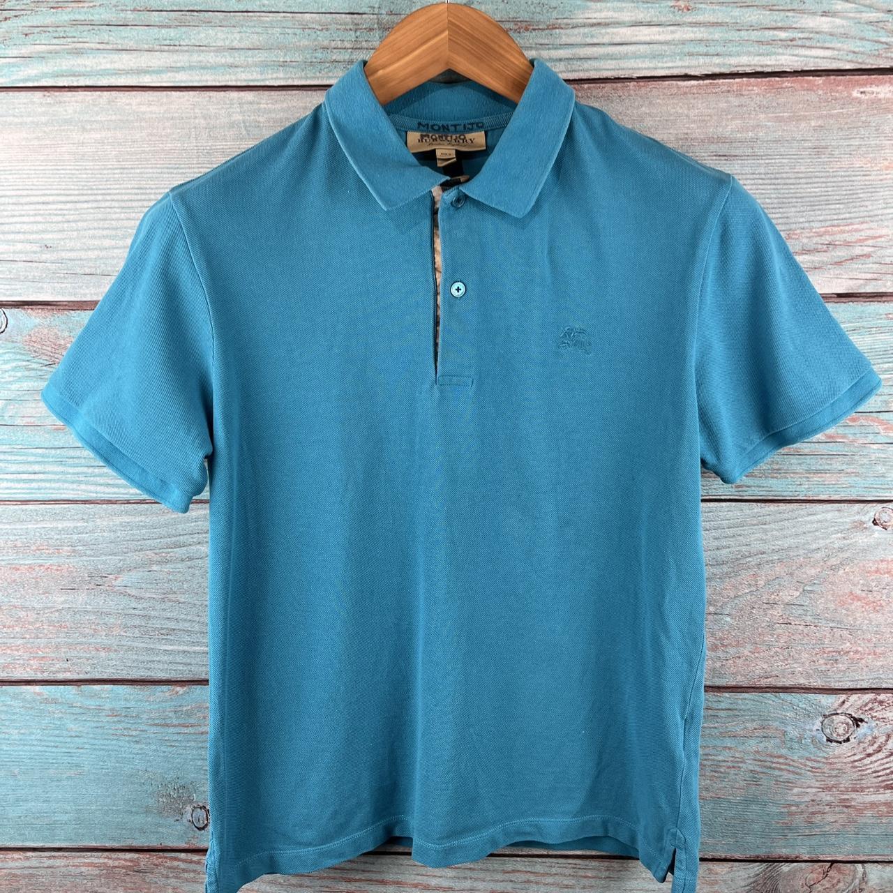 Burberry Men's Blue Polo-shirts | Depop