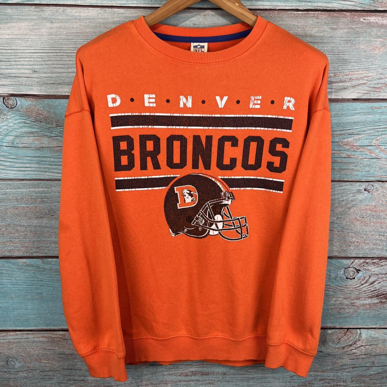 NFL Mens Denver Broncos Sweatshirt, Orange, Medium