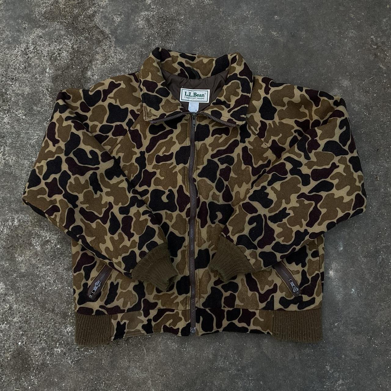 Vintage 70s L.L. Bean Duck Camo Hunting Bomber Chore. Depop