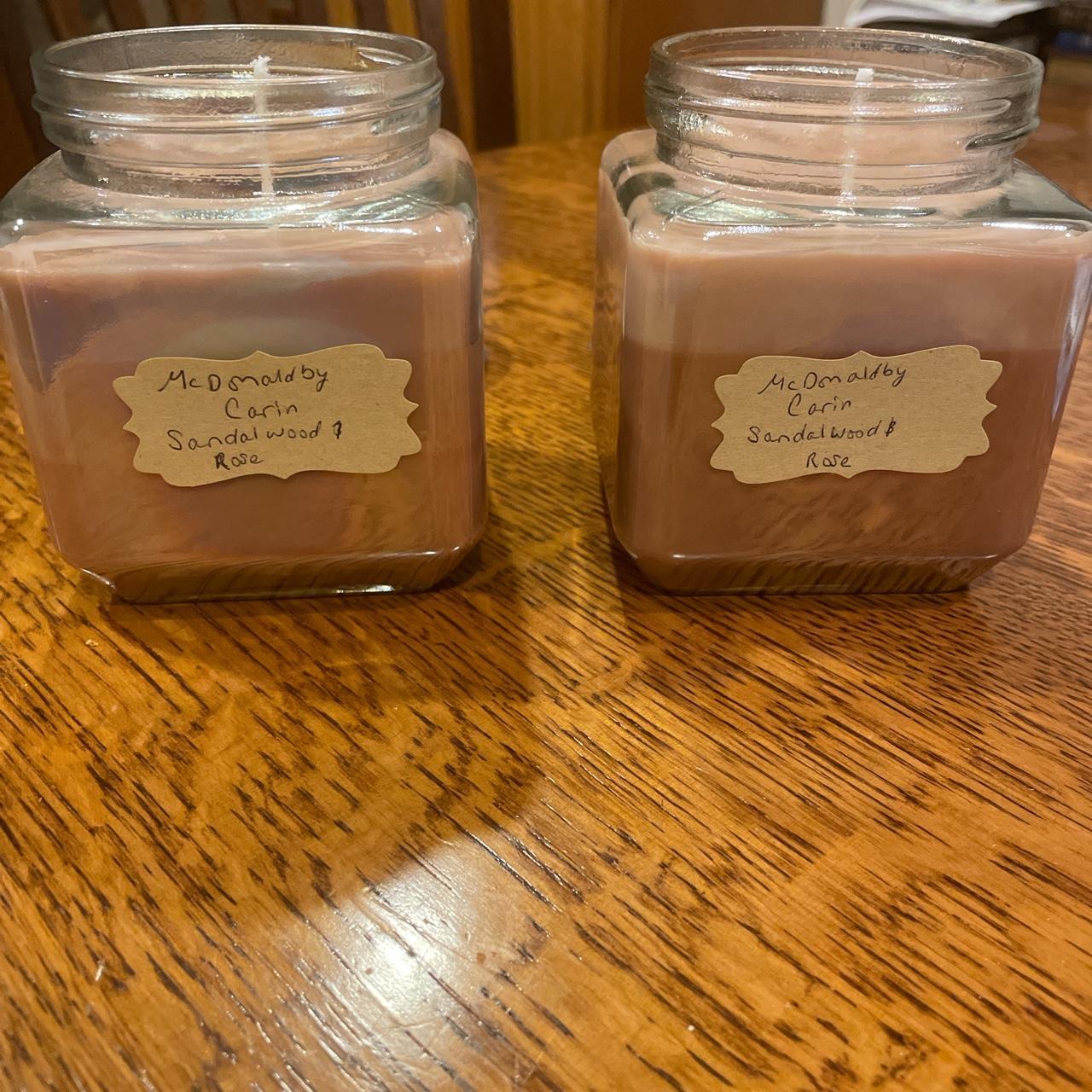 Set of 2 Pink Lemonade candles Jars have handles on - Depop