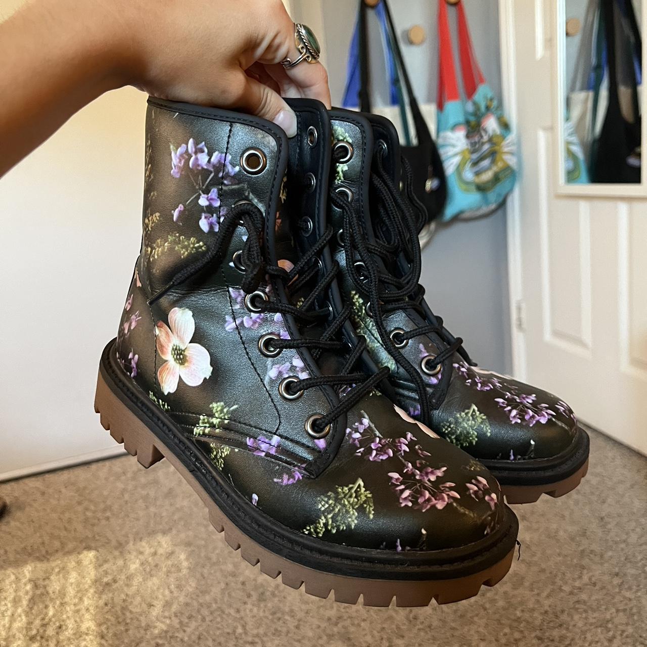 floral pattern boots i m unsure of the brand but. Depop