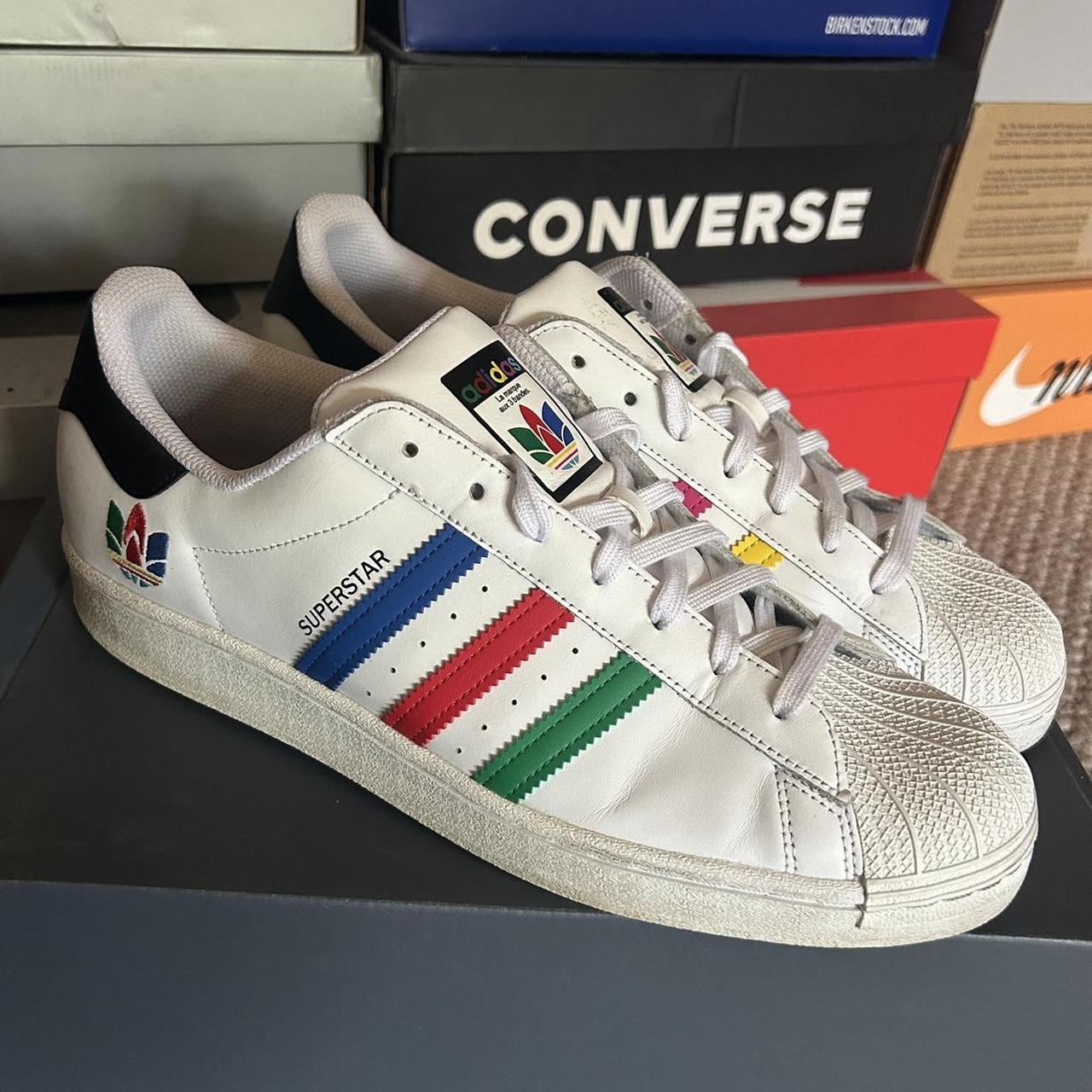 adidas superstar green red blue