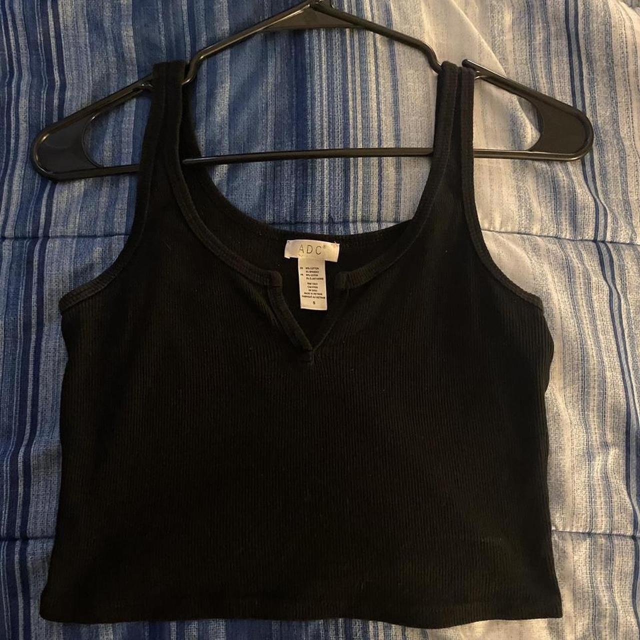 simple cute black crop top with v-cut :0 i hate to... - Depop