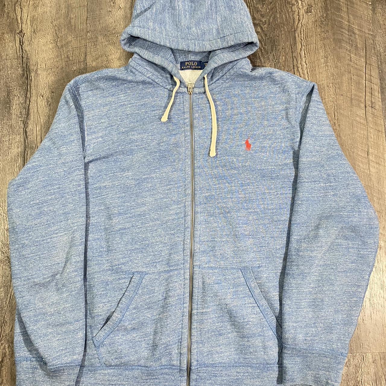 POLO RALPH LAUREN FLEECE HOODIE, Sky blue Men's Hooded Sweatshirt