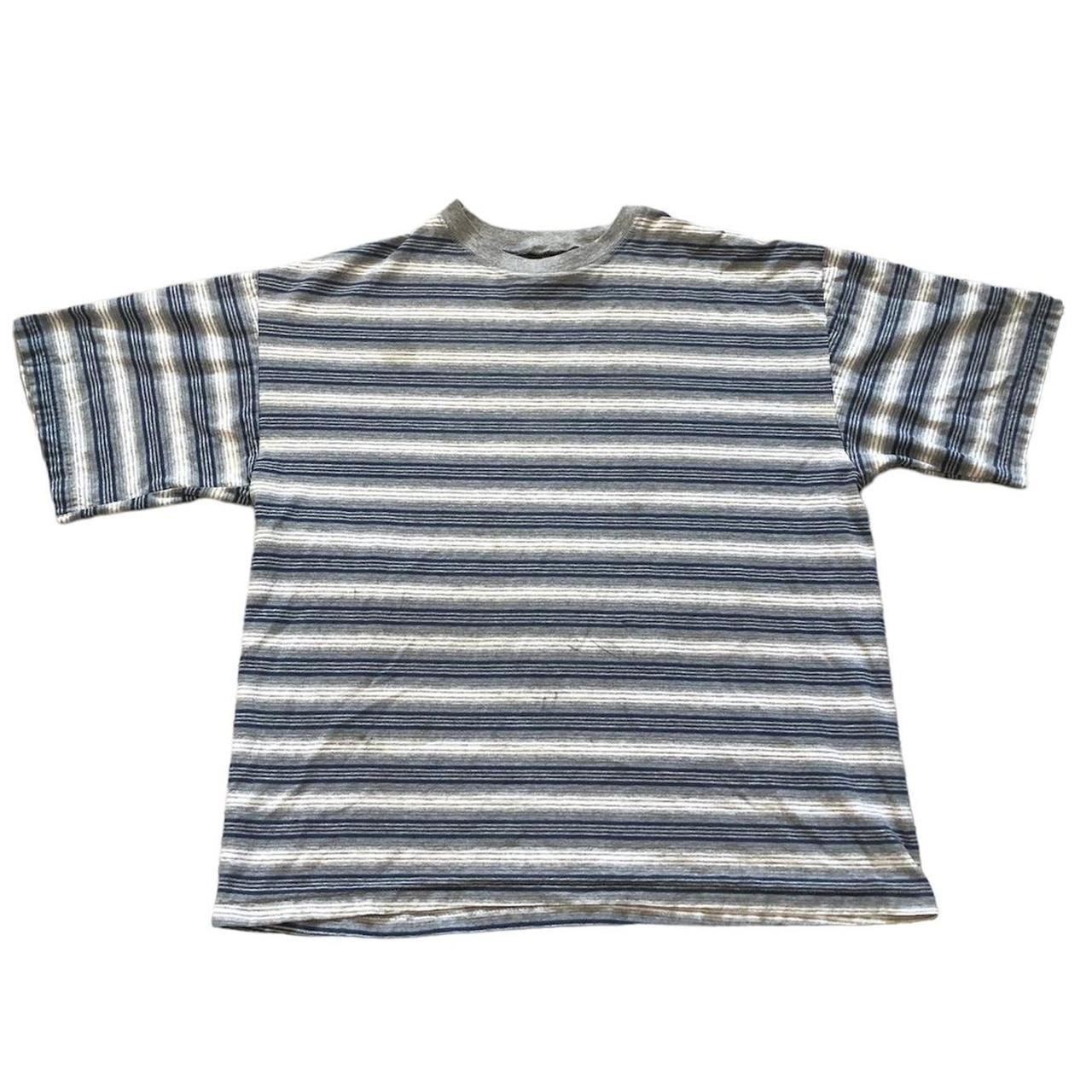 Vintage striped shirt -super sick blue, gray, and... - Depop