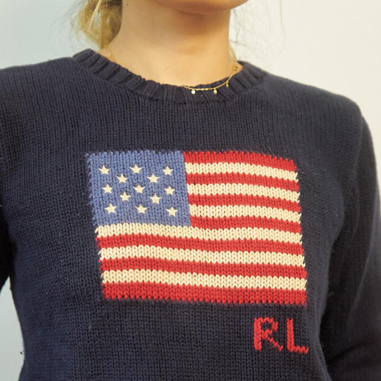 RALPH LAUREN American Flag Sweater Used - Slight - Depop