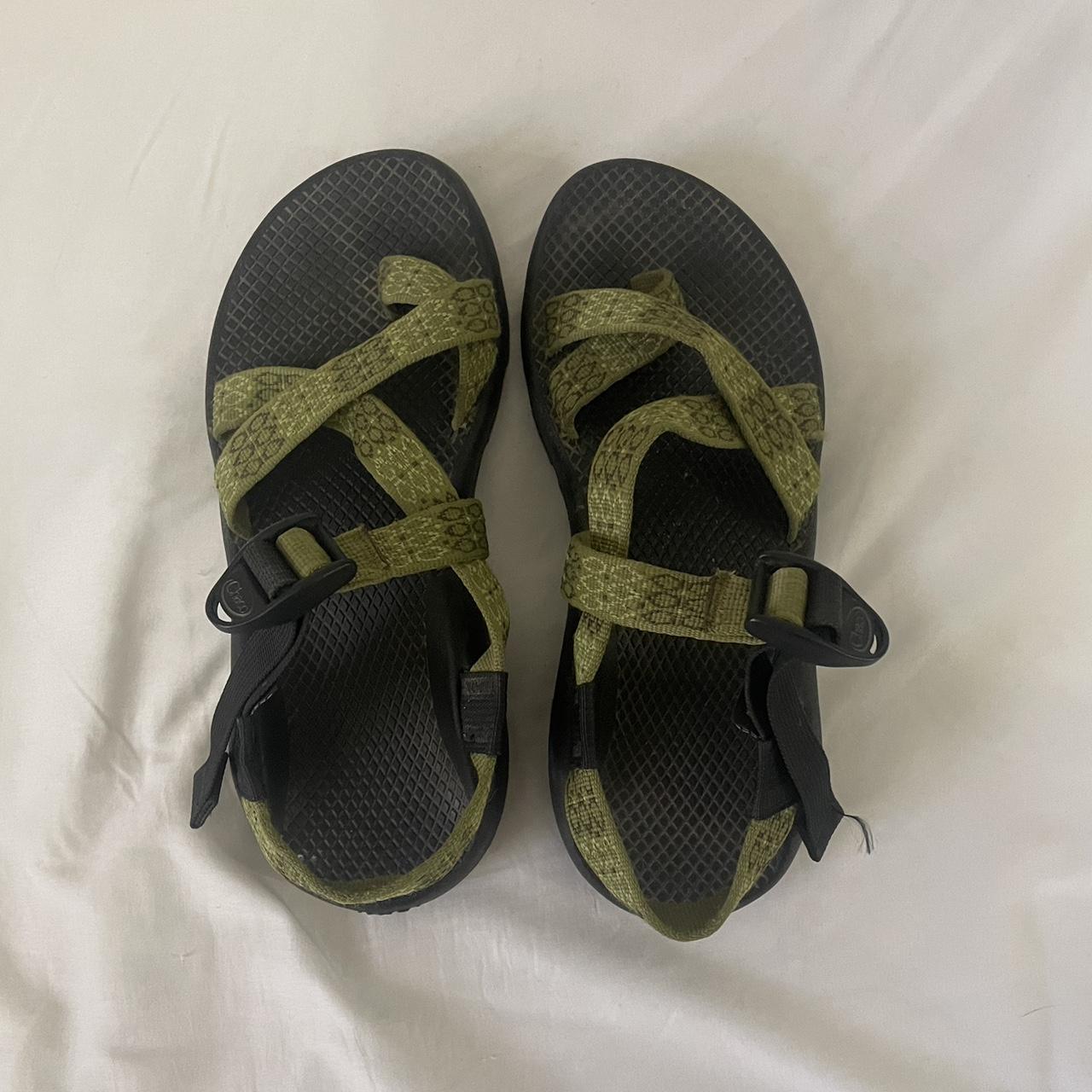 CHACOS green and black sandals size: W7 listed... - Depop