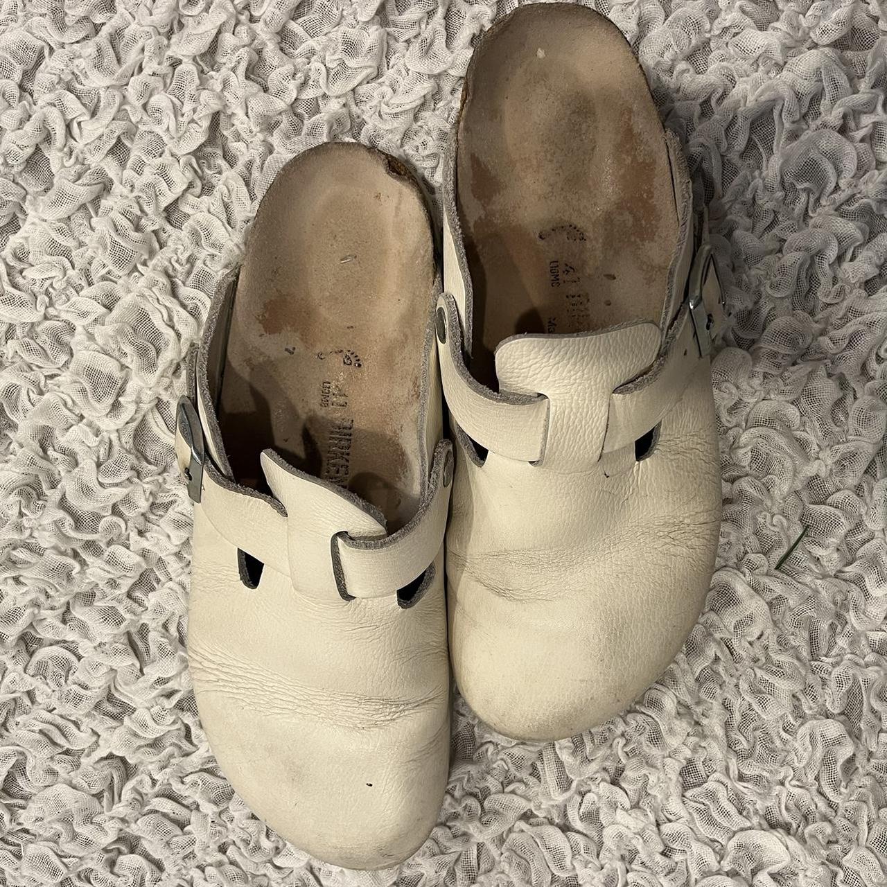 ⭐️WHITE LEATHER BIRKENSTOCK BOSTON’S⭐️ Size 41... - Depop