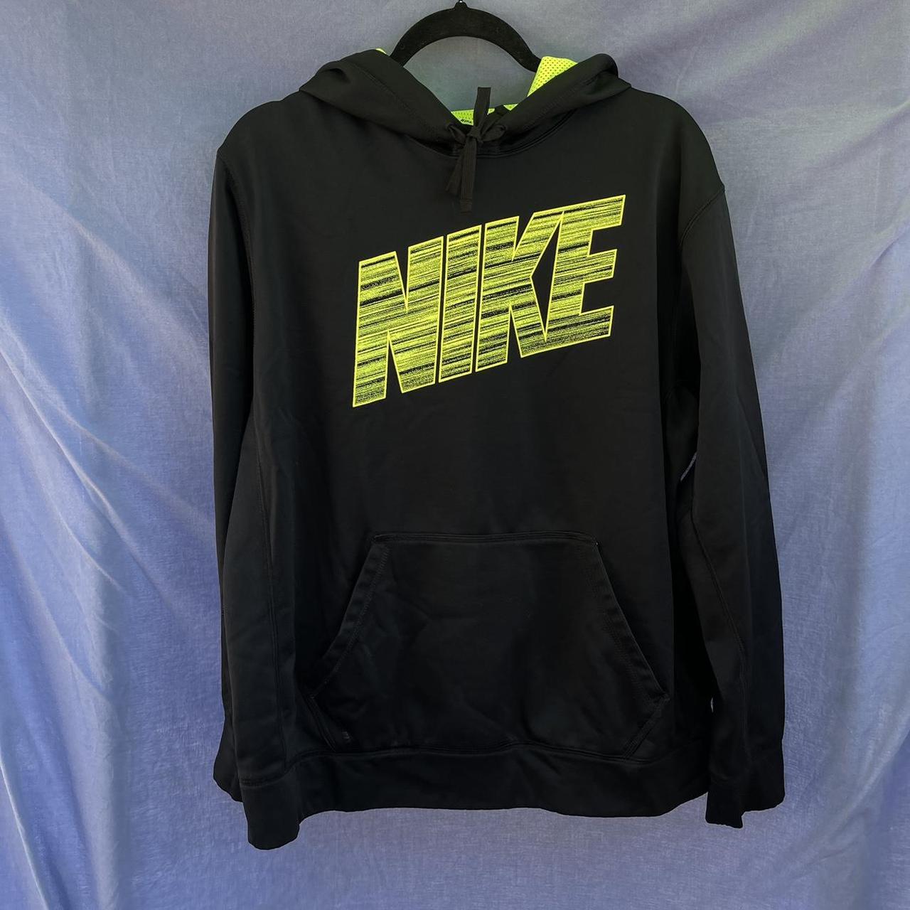 Black and neon green nike hoodie hotsell