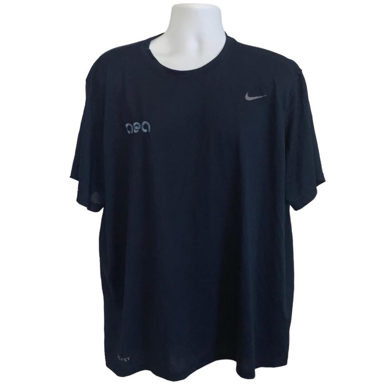 Nike Dri Fit Men's AEA Navy Blue Tee Size 3Xl - Depop