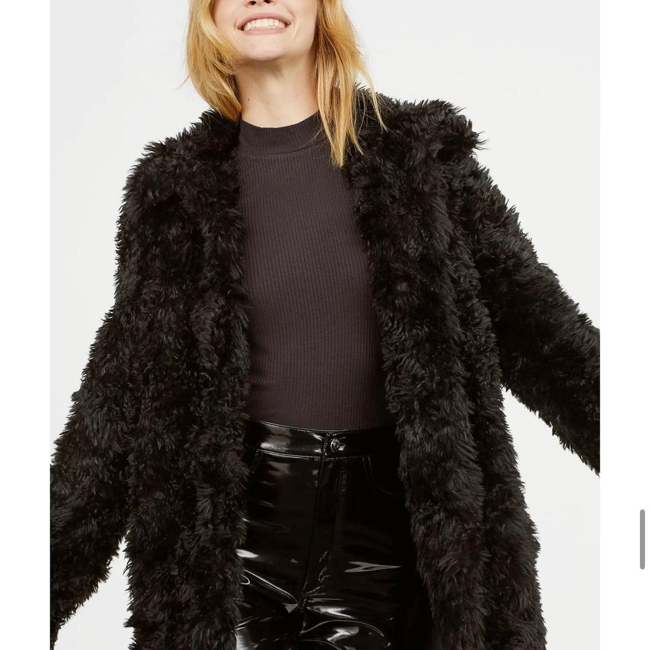 Black fur jacket h&m best sale