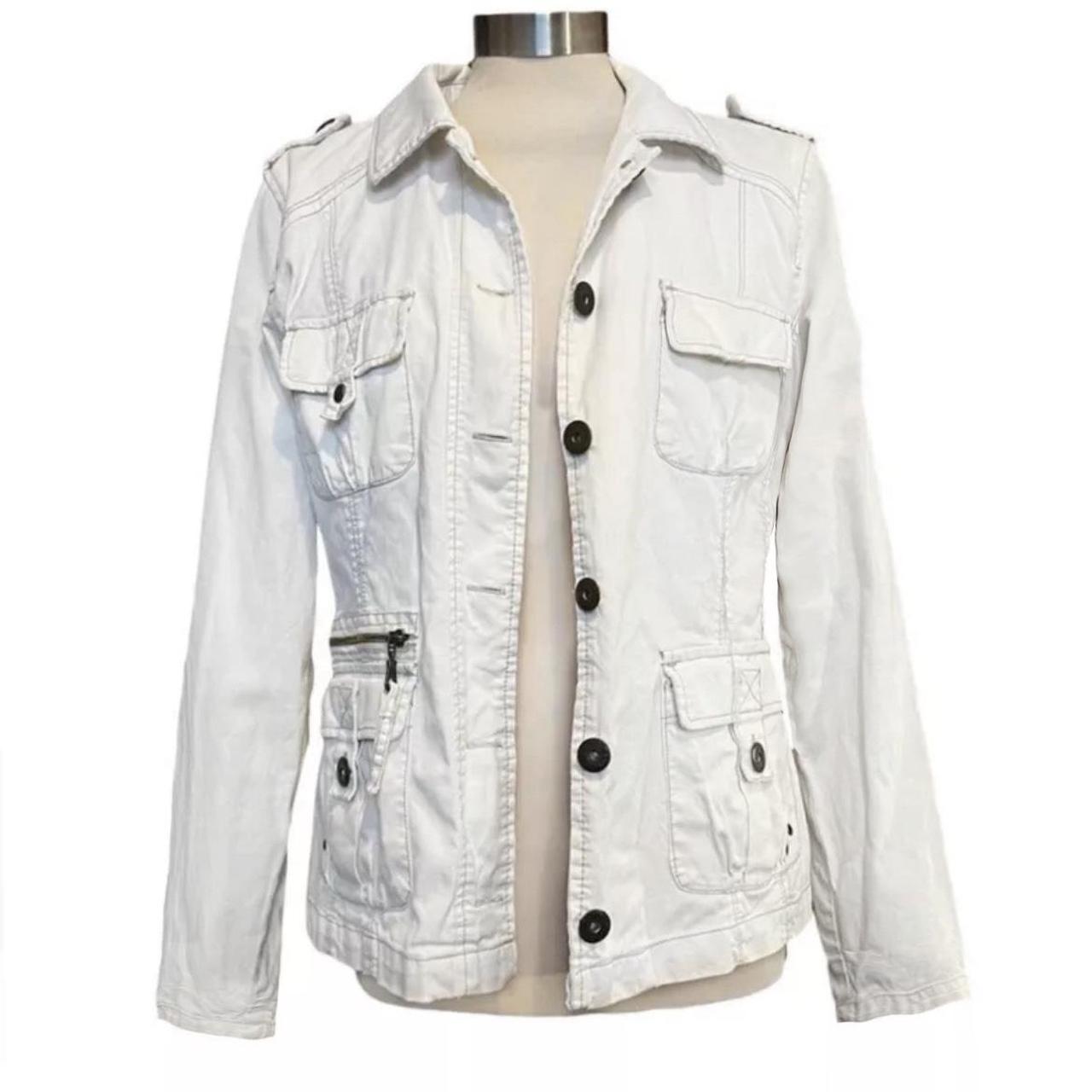 Maurice s button front denim jacket White off white