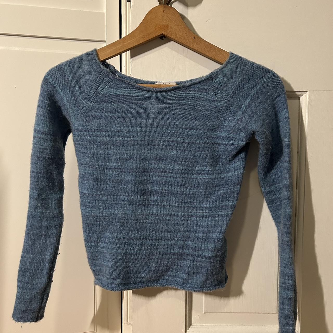 Subdued wool long sleeve in blue - Depop