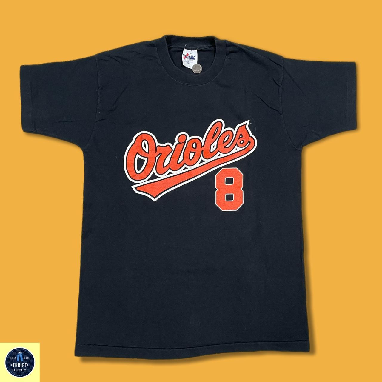 Vintage 90s starter black Orioles away jersey Orange - Depop