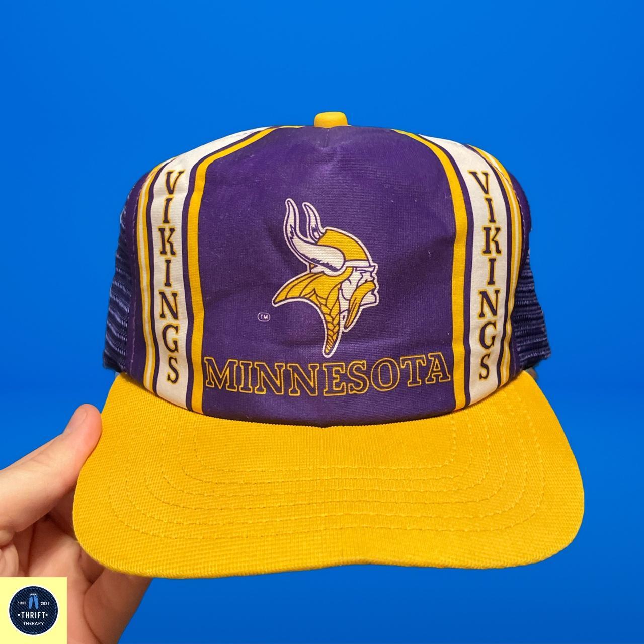 Vintage Minnesota Vikings Trucker Hat With Rope In - Depop