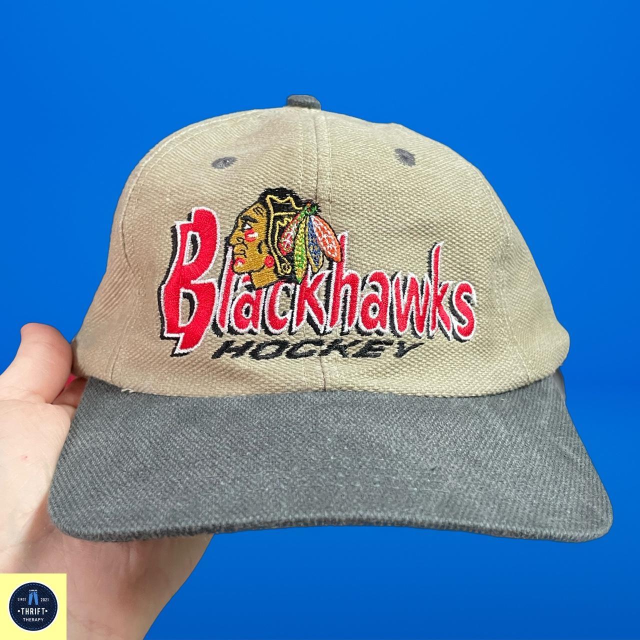 Vintage 90s Chicago Blackhawks Hat NHL Baseball Trucker 