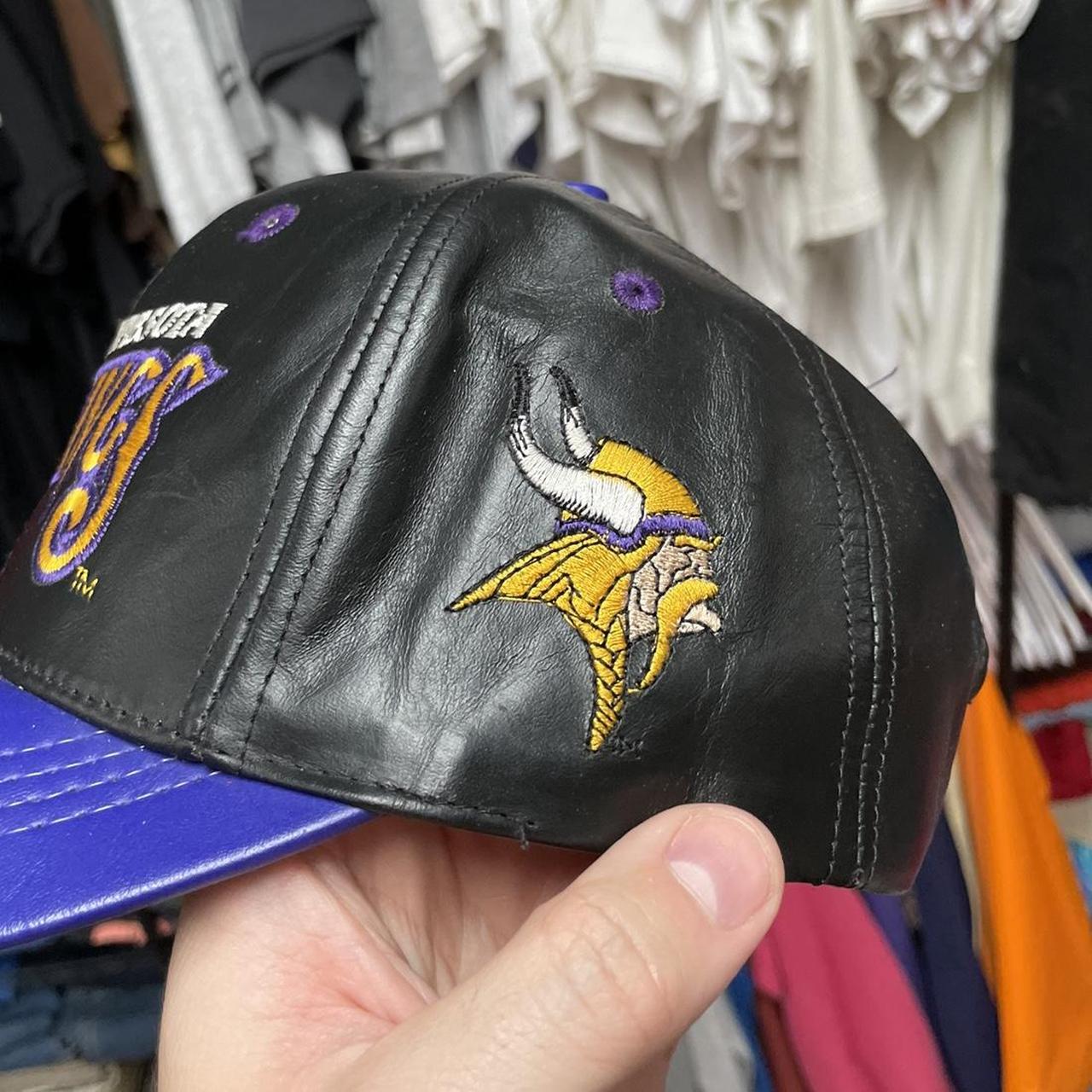 90's Minnesota Vikings Modern Leather Black /Purple NFL Snapback