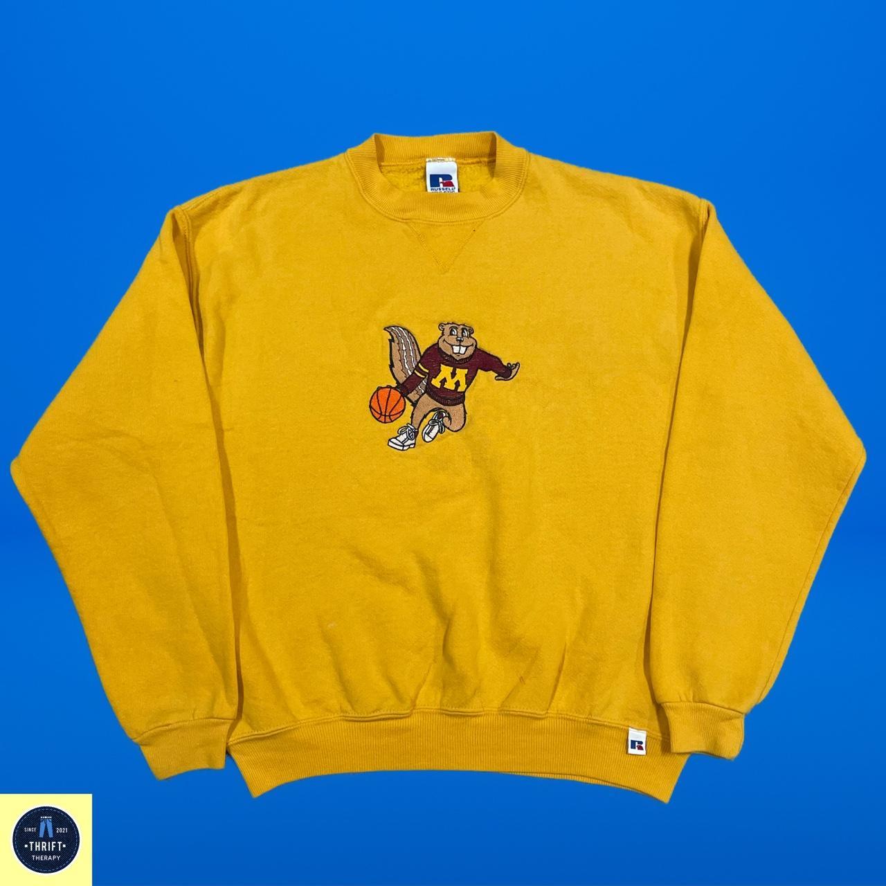 Vintage Minnesota Vikings sweatshirt in yellow. From - Depop