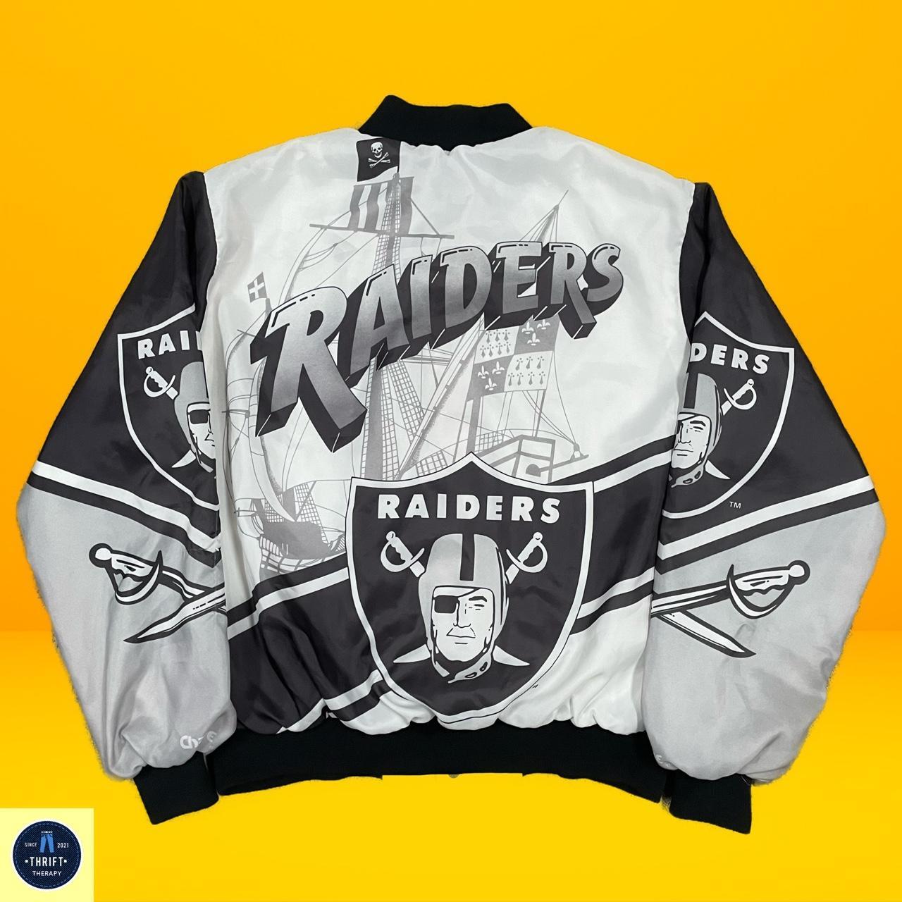 Vtg Rare NFL Oakland Raiders Jeff Hamilton Leather Jacket. Mens Large