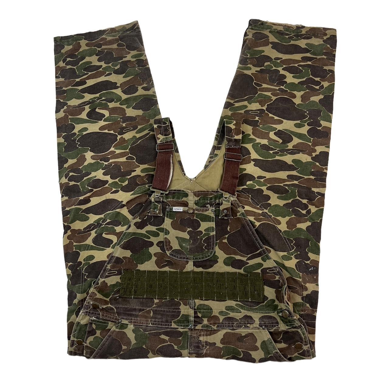 Vintage 80s Mens Carhartt Duck Camo Hunting Bib. Depop