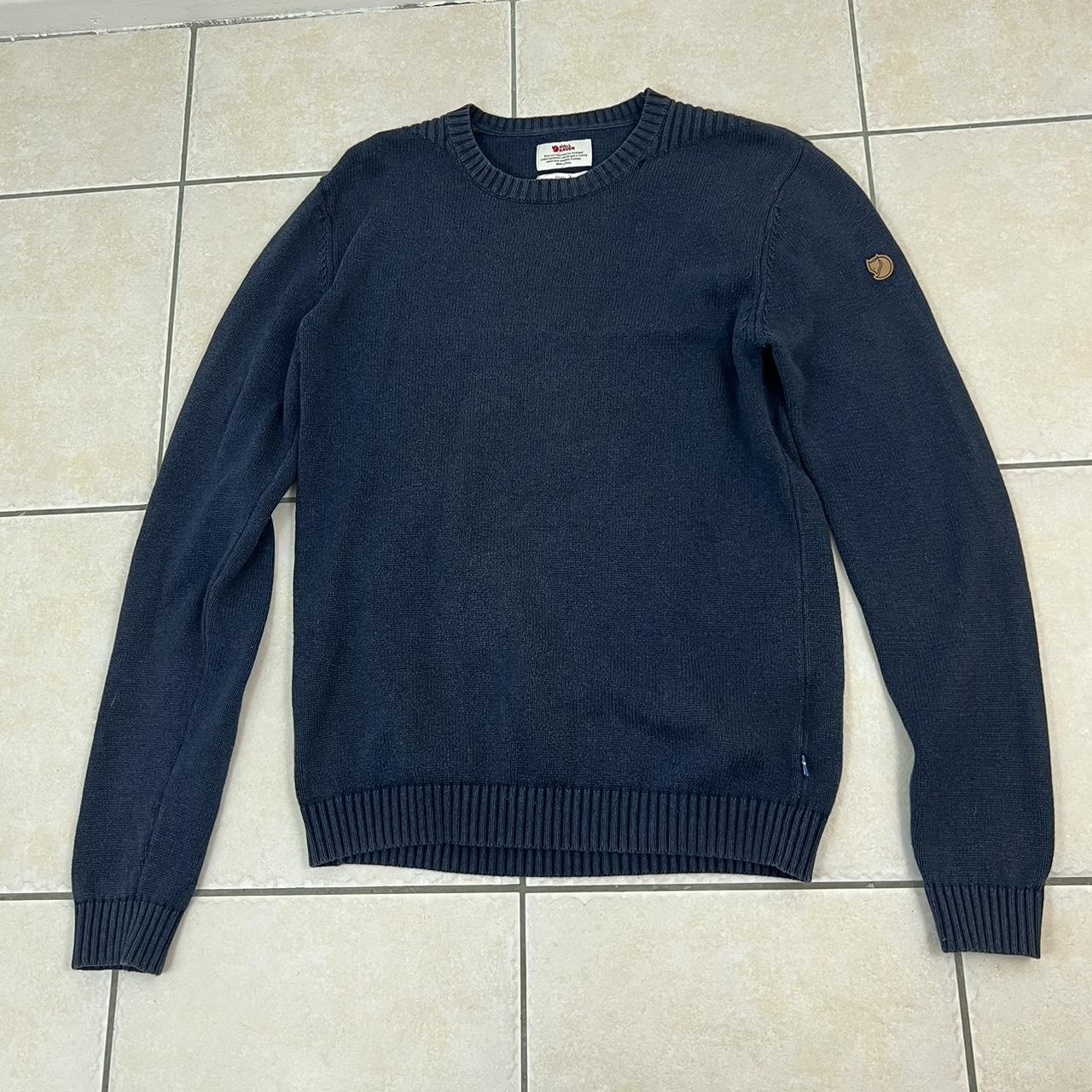 Fjallraven Men’s Sweater Ovik Knit Solid Navy Knit 2024 Pullover Jumper Size S NWOT