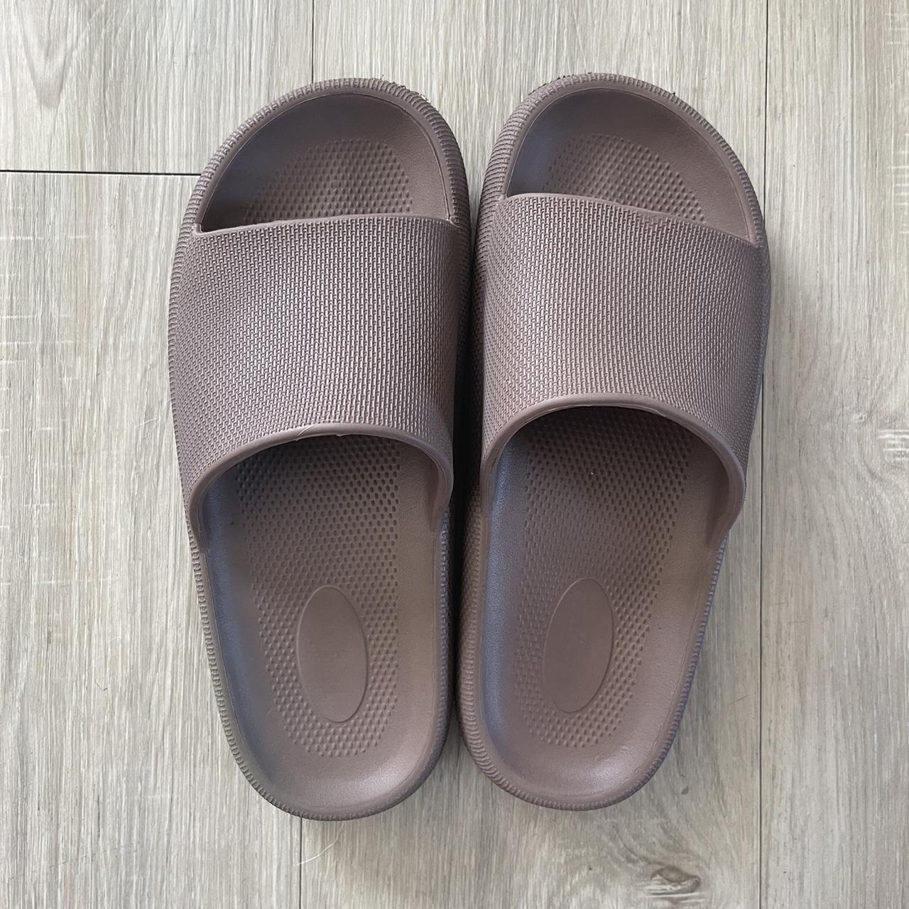 Brown slides, can’t remember where they’re from. - Depop