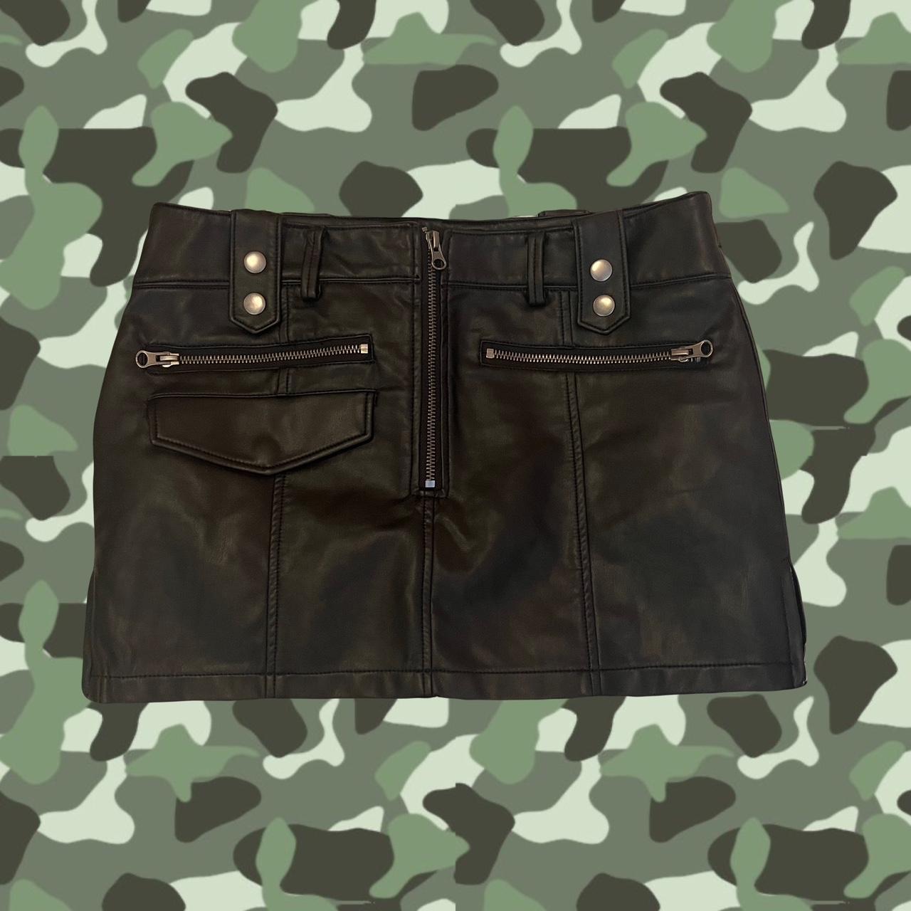 Free People Black Y2k Mini Skirt 🕷️ •pu Leather Black Depop 4833