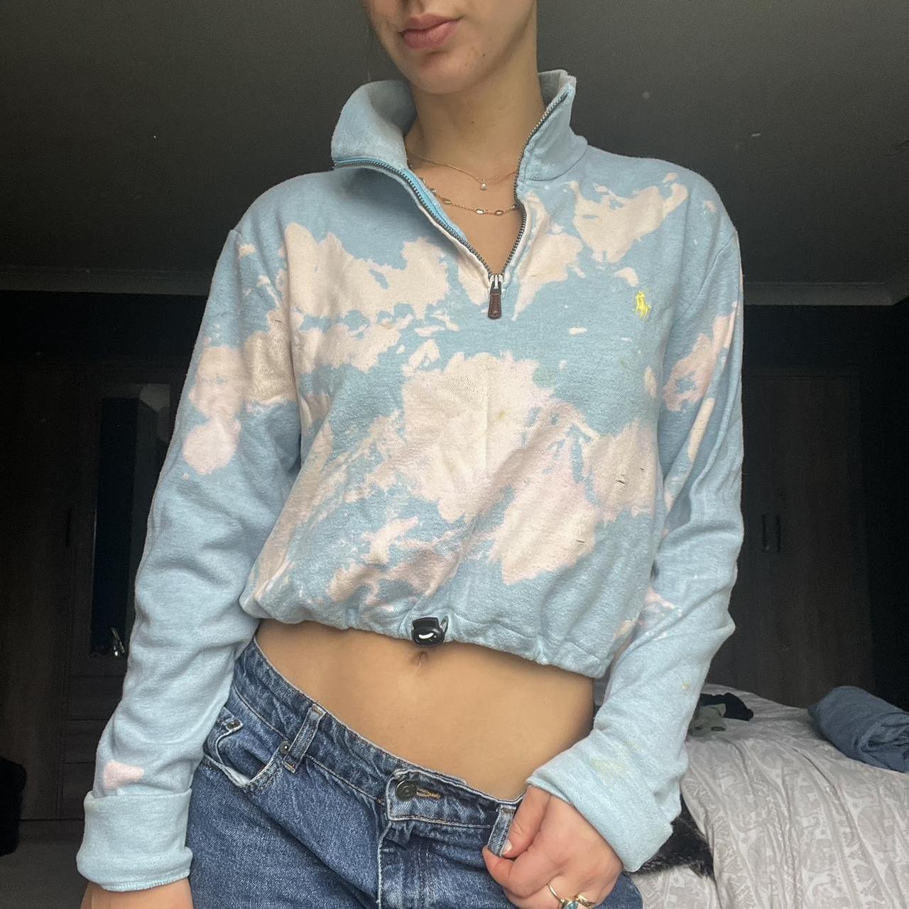 Tie Dye Ralph Lauren cropped quarter Blue