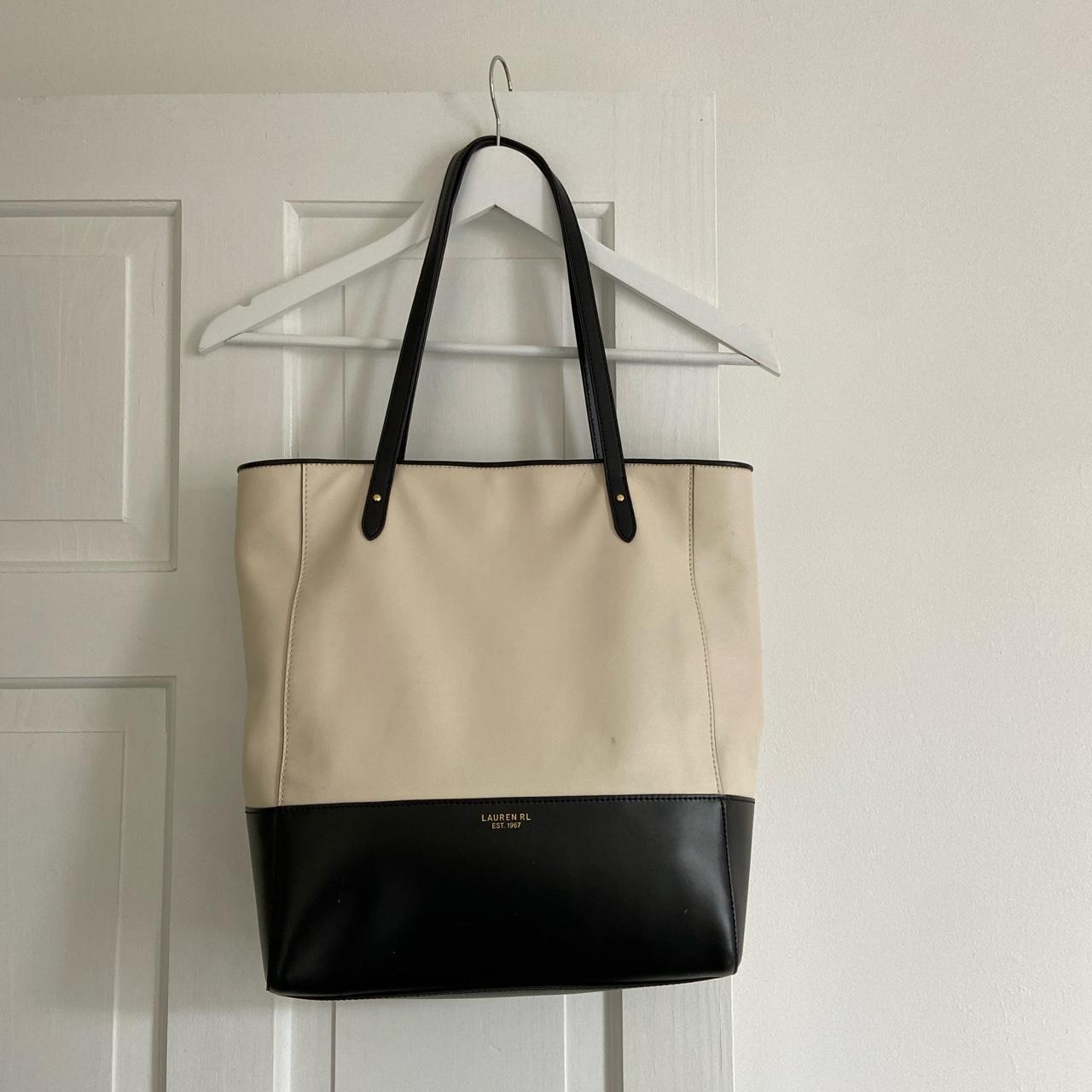 Ralph Lauren cream and black bag. 100% cow leather.... - Depop