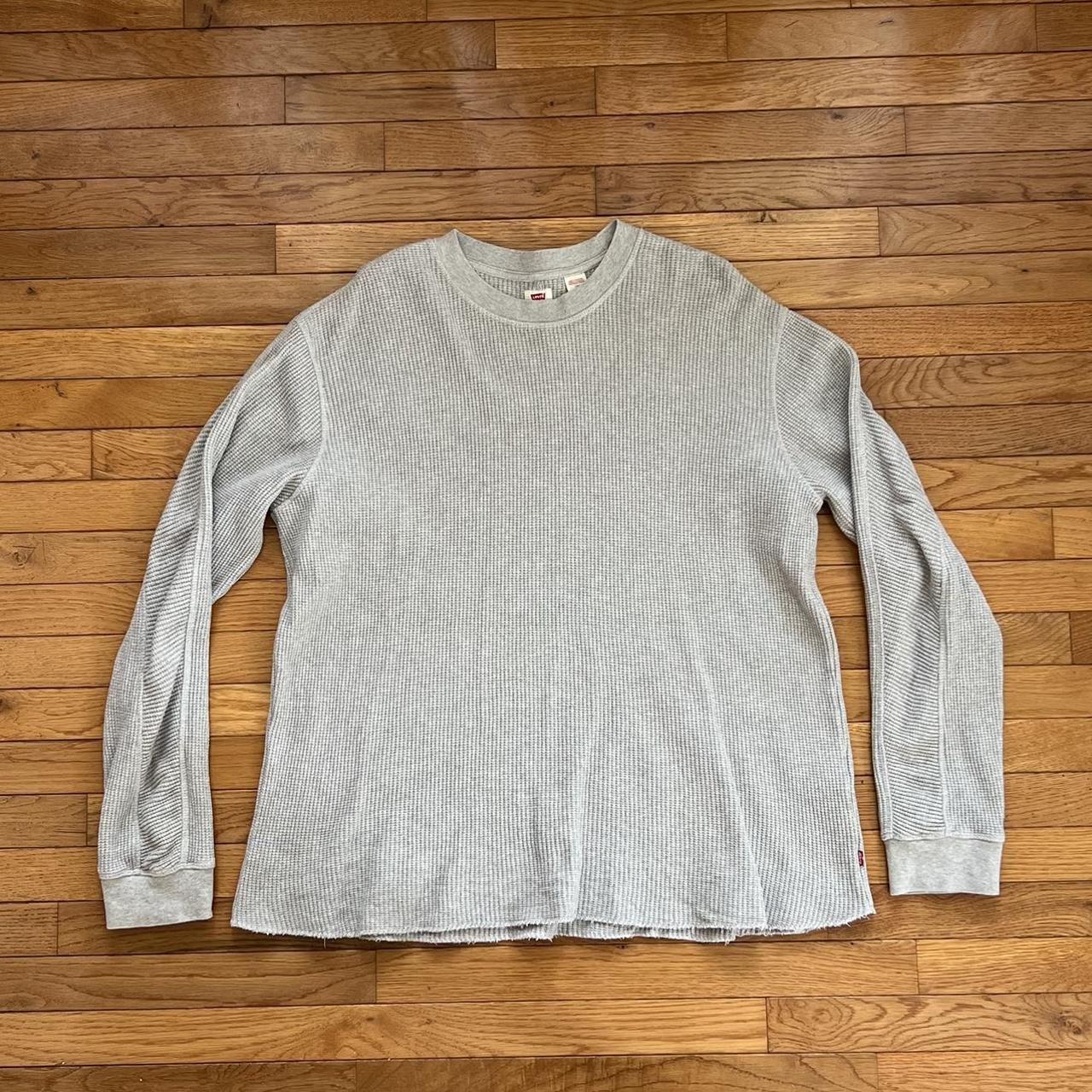 Long Sleeve Relaxed Fit Thermal Shirt - Grey