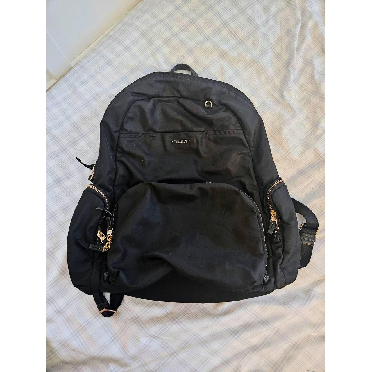 Tumi Voyageur Calais Nylon Backpack Black with Gold... - Depop