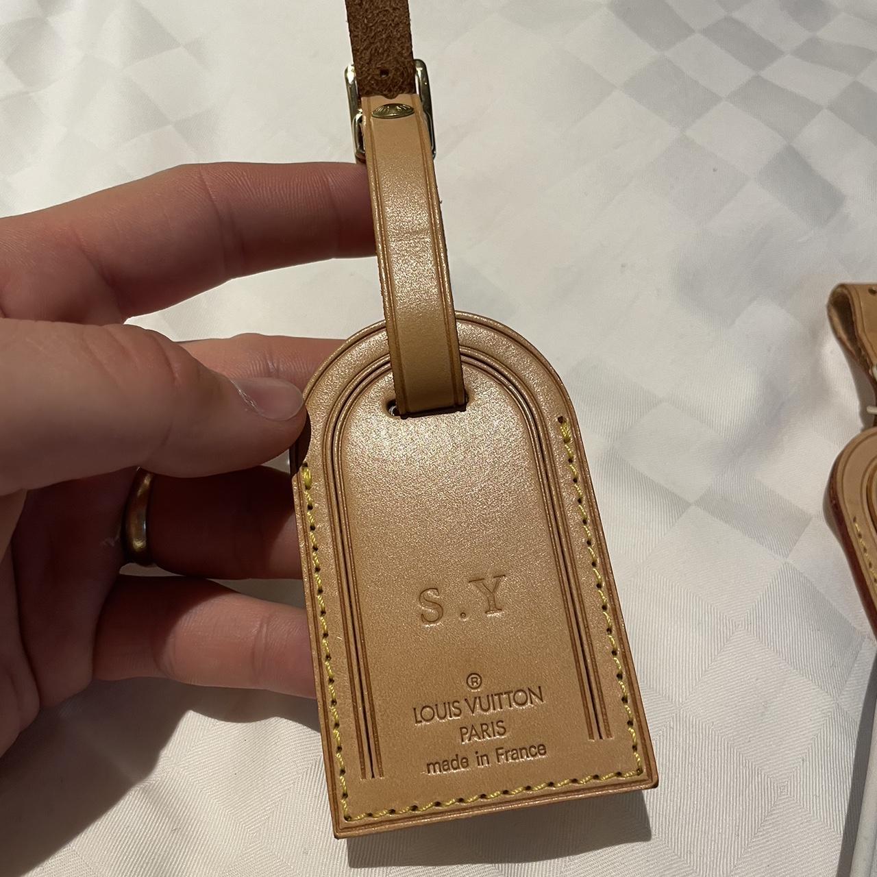 Authentic Louis Vuitton Luggage tag Custom initial - Depop