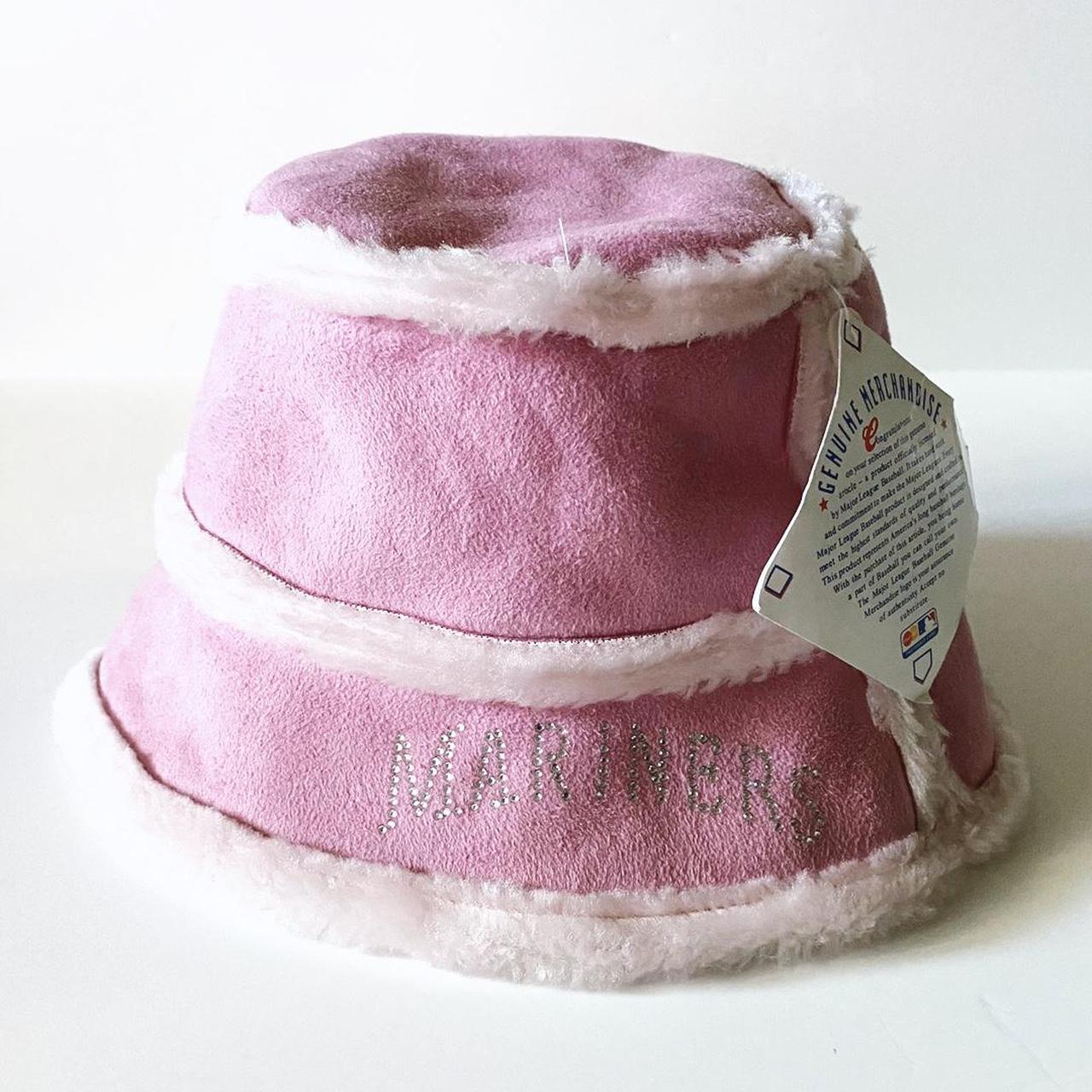 Women's Pink and White Hat Depop