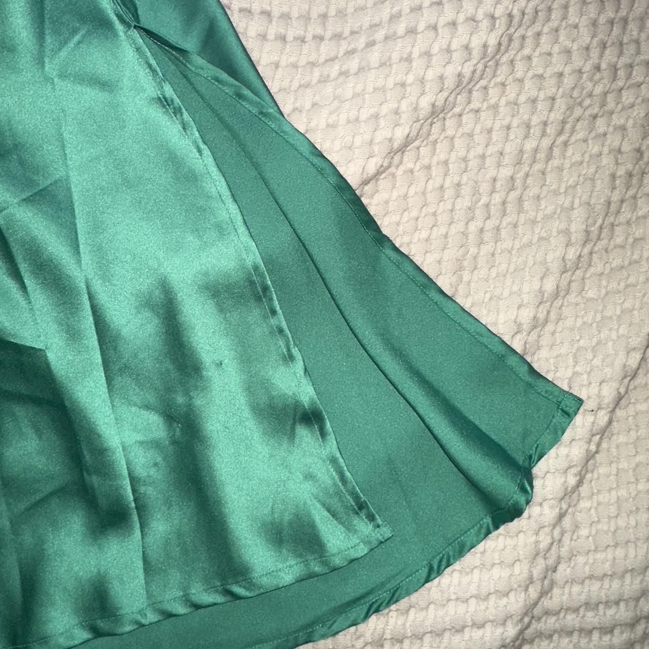 JAPNA (from Marshall’s) Green Satin Midi... - Depop