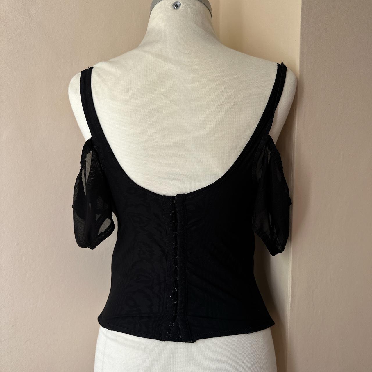 Insane black corset top Balconette bra detail off... - Depop