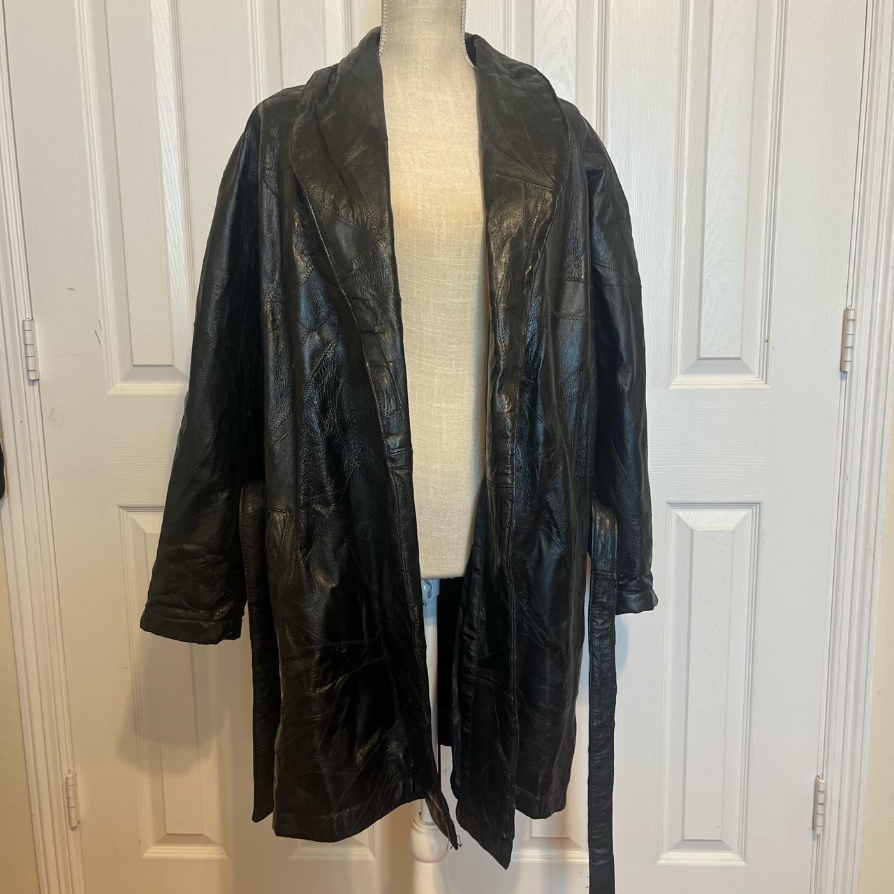 Oversized Genuine Leather Coat by Italian Stone... - Depop