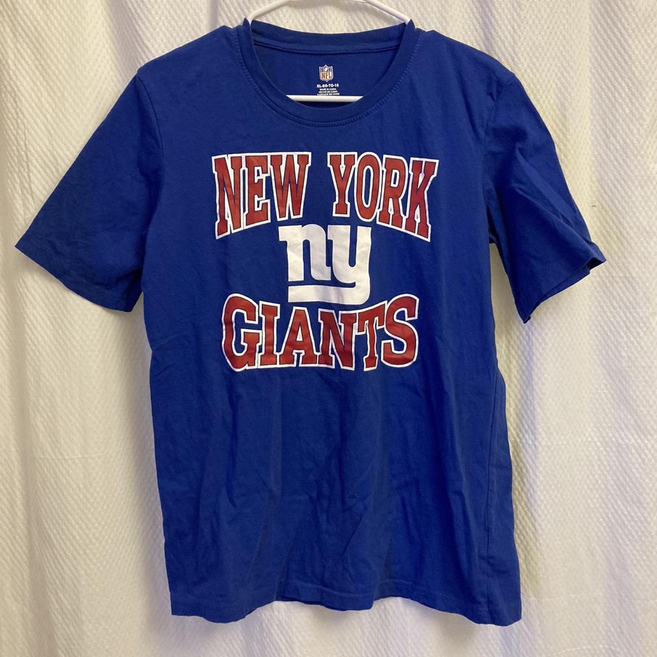 Blue NFL NY Giants Long Sleeve Shirt Size: Large - Depop