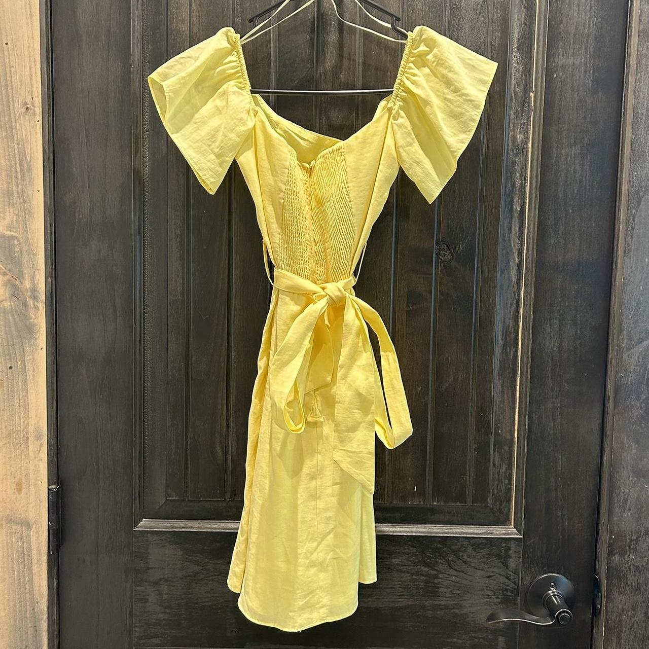 Zara yellow outlet off shoulder dress