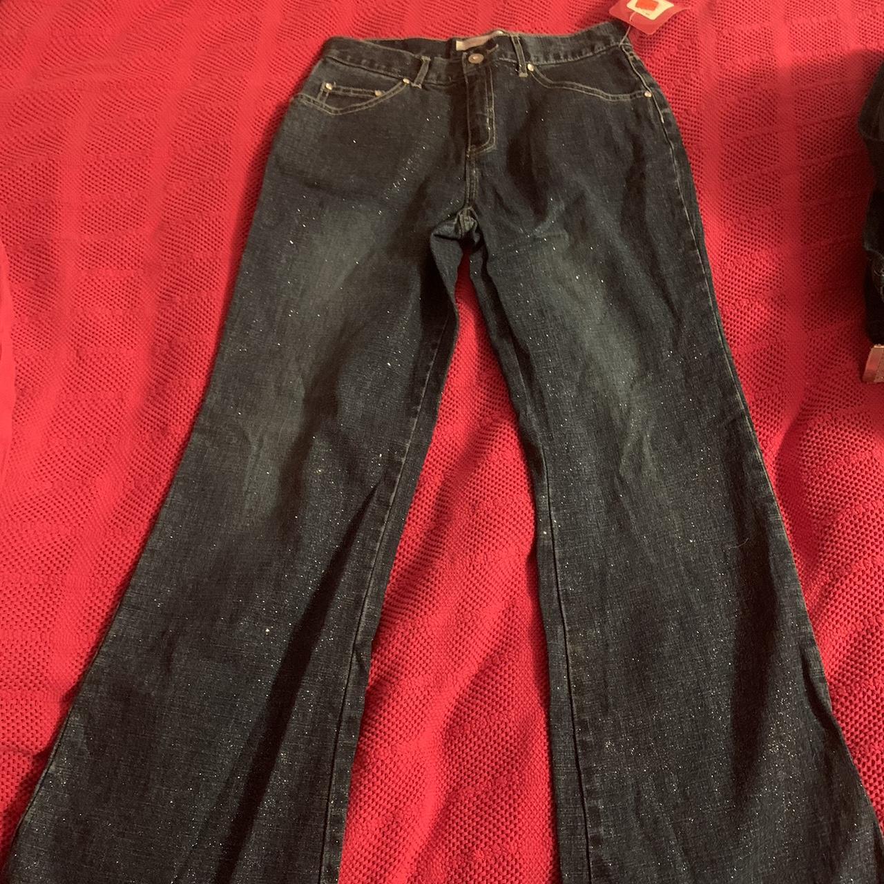 Target Xhilaration Sparkly Dark Wash Blue jeans... Depop