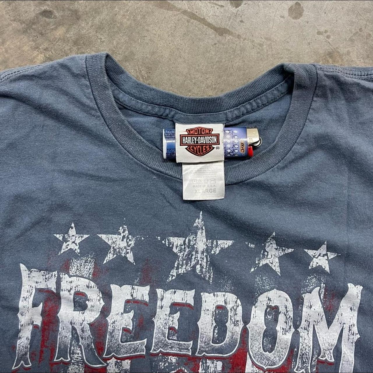 vintage harley davidson freedom graphic tee mens... - Depop