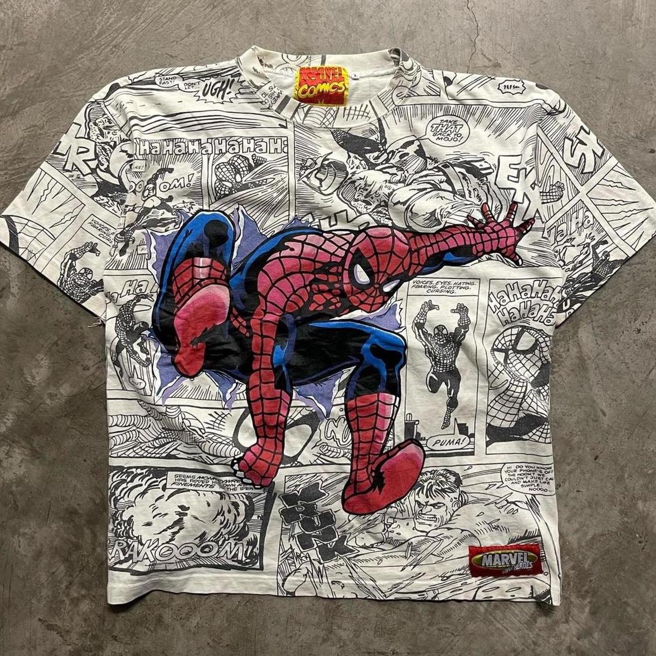 Vintage Spider-man T Shirt Tee Giant Size Small Marvel Comics 