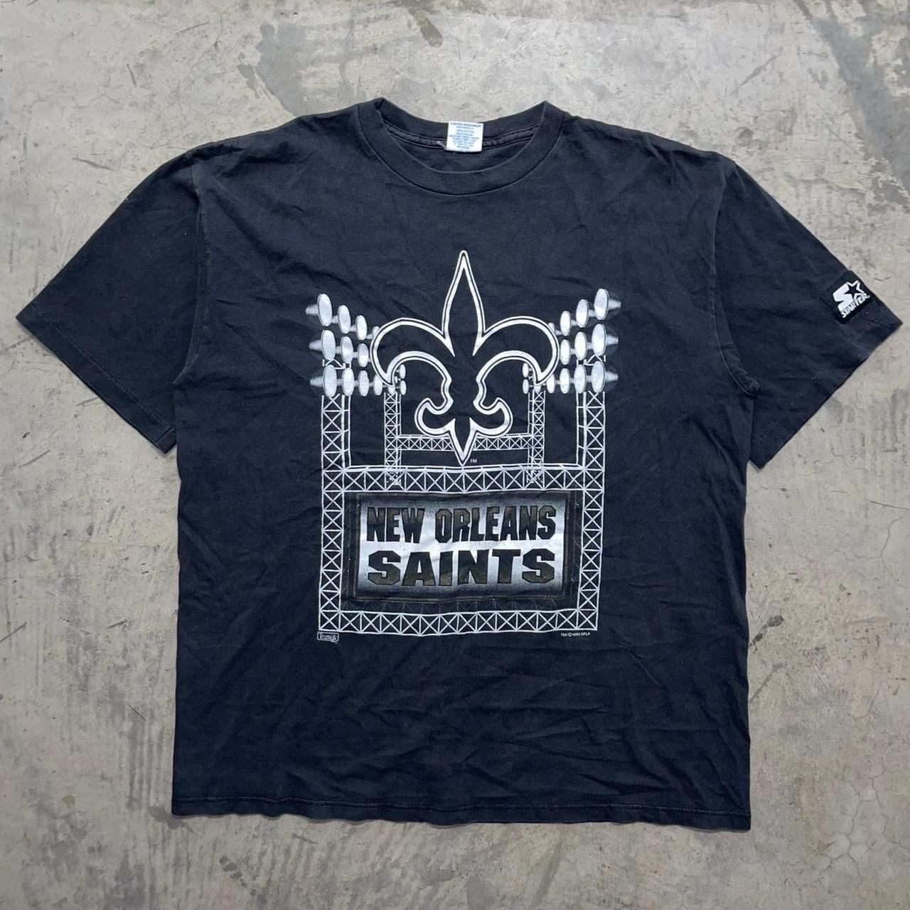 STARTER Womens New Orleans Saints Graphic T-Shirt, Black, Large