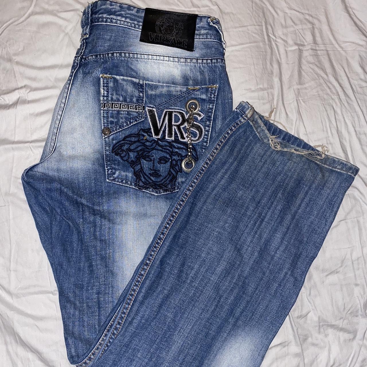 Versace Men's Blue Jeans Depop