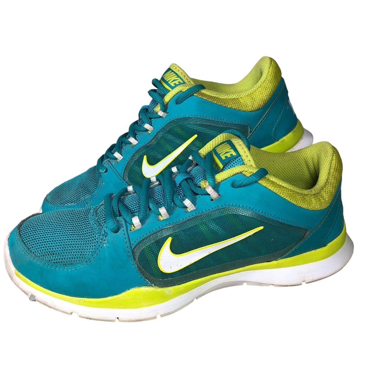 fluorescent yellow nike running shoes