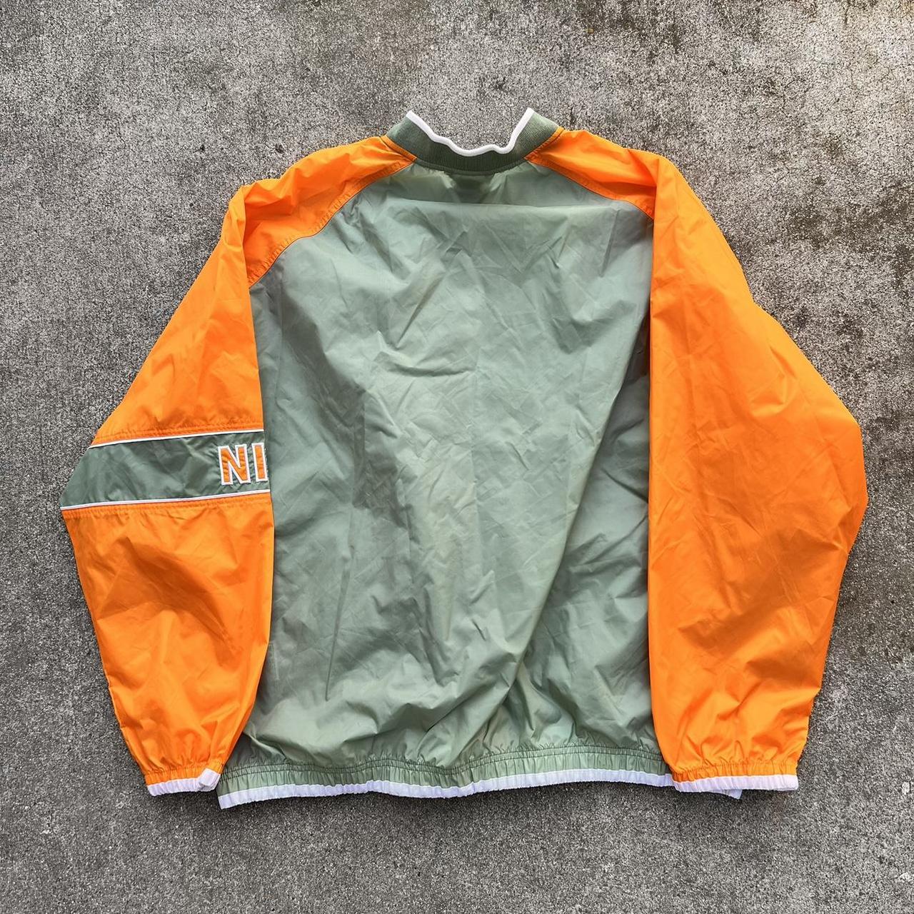 Nike Men's Orange and Green Jacket Depop