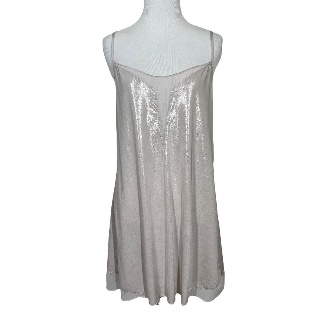 Victoria's Secret Metallic Shimmer Slip Dress. Sheer... - Depop