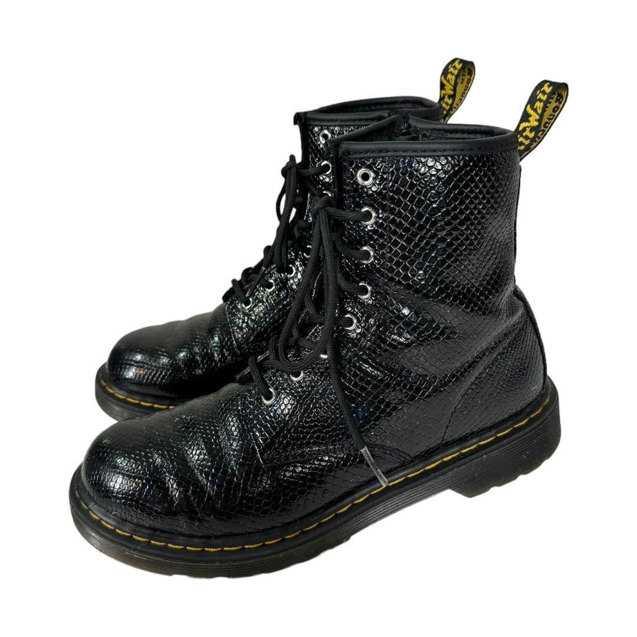 Dr Martens Youth 1460 Reptile Emboss Lace Up Boots. Depop