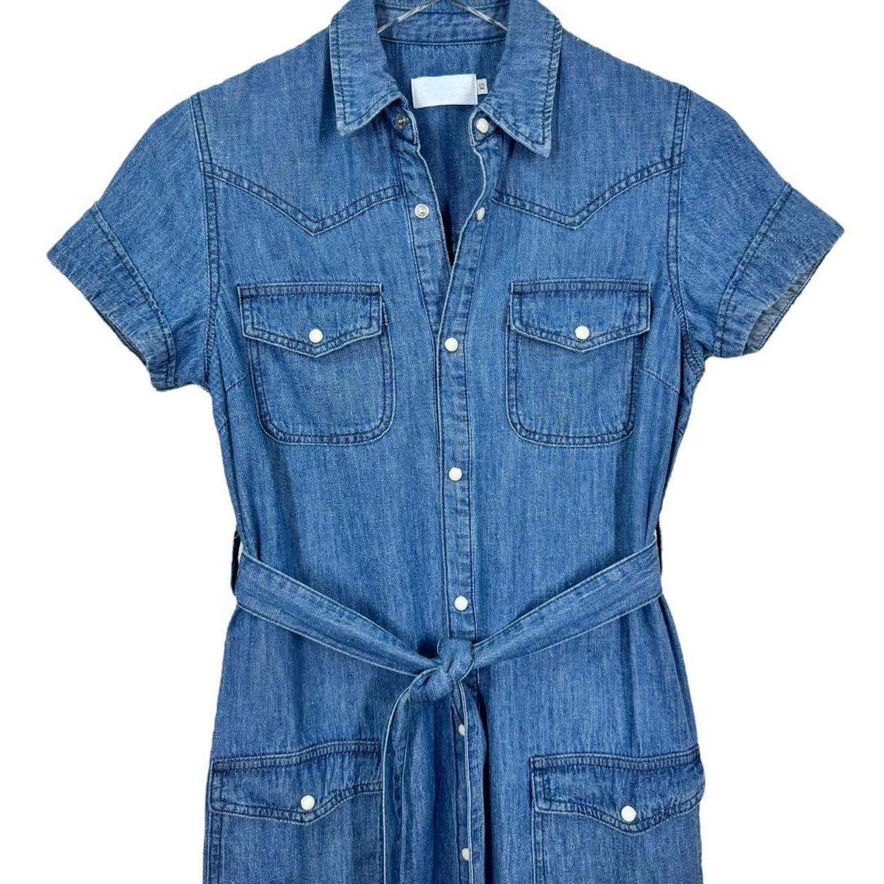 Boyish snap fashion front denim dress