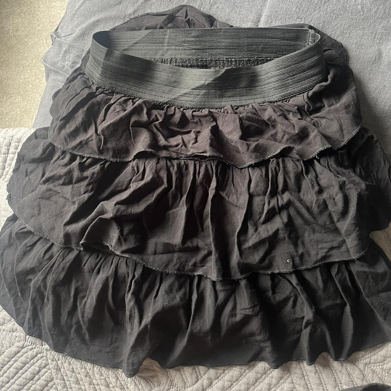 Black mini pleated / ruffle / rara skirt. Best fits... - Depop